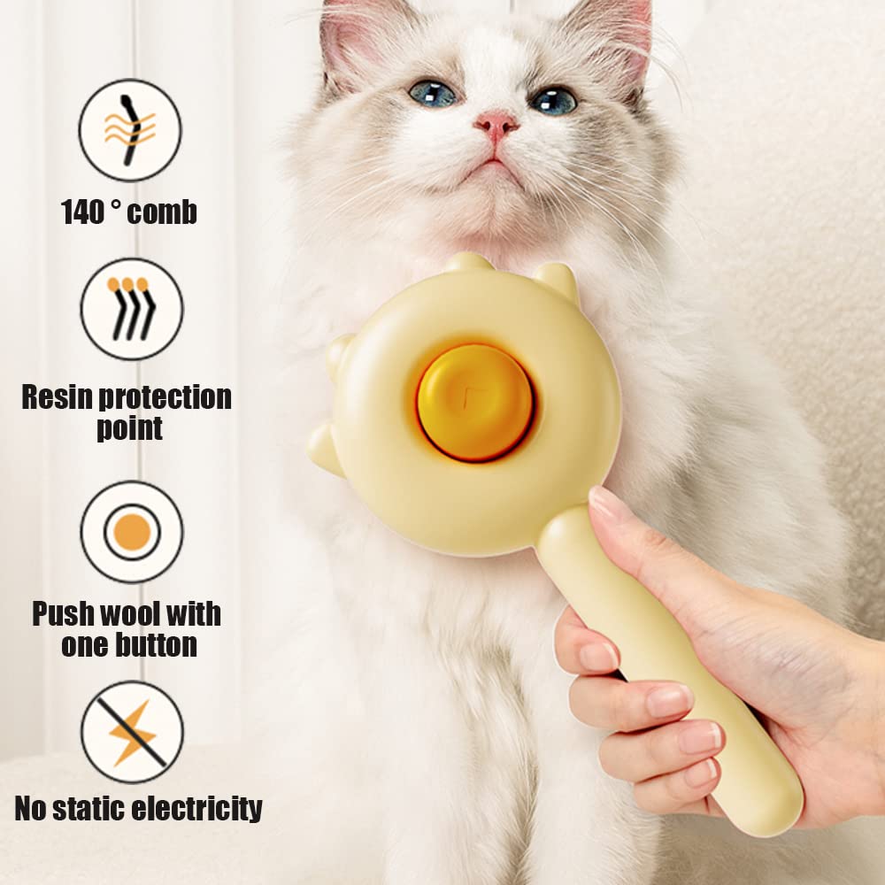 Gentle Cat Grooming Brush Removes Loose Hair Fast