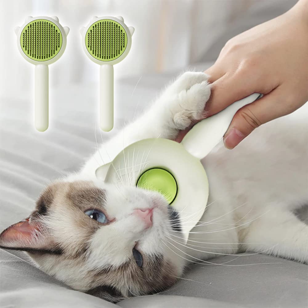 Gentle Cat Grooming Brush Removes Loose Hair Fast