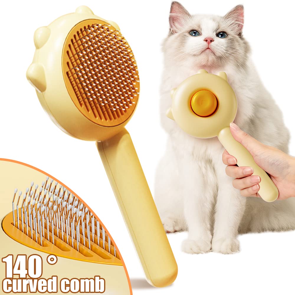 Gentle Cat Grooming Brush Removes Loose Hair Fast
