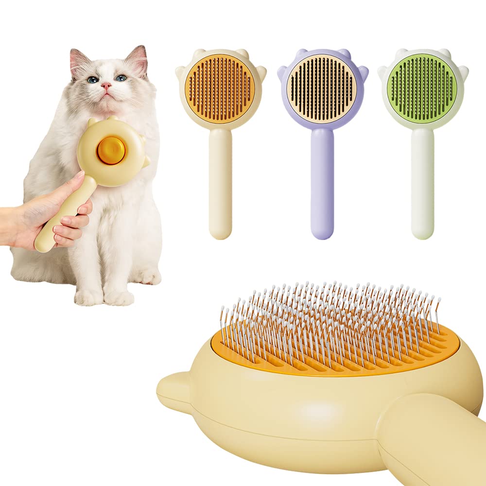 Gentle Cat Grooming Brush Removes Loose Hair Fast