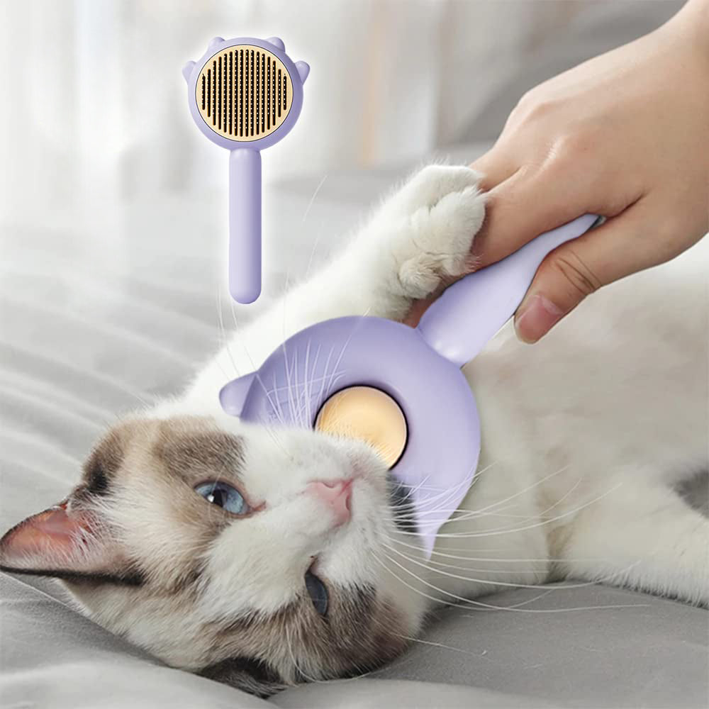 Gentle Cat Grooming Brush Removes Loose Hair Fast